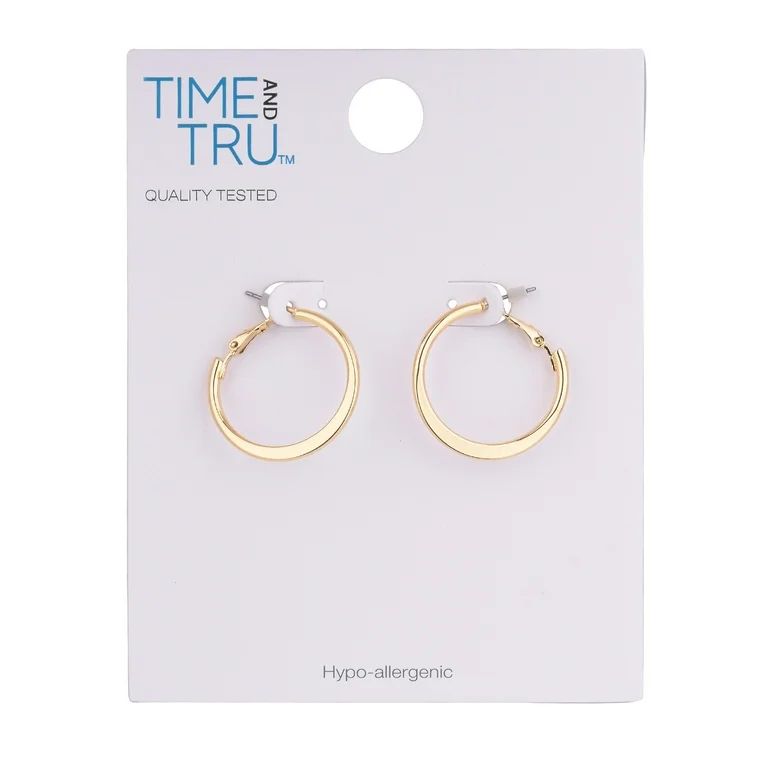 Time and Tru Gold Glat Hoop Earring | Walmart (US)