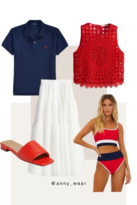 Summer outfits 

Blue polo
Red crochet top
Red top
Colorblock Bikini bottom 
Colorblock Bikini
Leather Slide Sandal
Crochet Tank Top
Classic Fit Polo
White skirt 
White midi skirt 
Red sandals 
Red swimsuit 
Memorial day dress red white and blue Memorial day outfit Fourth of July dress  patriotic outfit Fourth of july outfit summer outfits 2024 summer outfits womens summer outfits casual italy summer outfits casual summer outfits summer dress summer dresses 2024 summer dresses short summer dress summer vacation outfits summer tops summer wedding guest dresses summer sets summer sandals summer fridays 2024 trends summer 2024 white sandals 2024 summer date night dress summer date night outfit summer dress 2024 summer outfit 2024 summer wedding guest dresses most loved over 40 beauty pieces beauty products jewelry gold jewelry silver jewelry earrings necklace bracelet ring hoop earrings workwear style work wear capsule shoes women shoes with jeans shoes for work tote bags luxury bags sale alerts nordstrom finds spring fashion summer fridays summer looks fall outfit inspo winter outfits teacher ootd work ootd city break city street styles trendy curvy 40 and over styles daily outfits daily look sunday outfit dailylook sunday brunch photoshoot outfits nordstrom outfits nordstrom sale nordstrom shoes revolve jeans revolve sale mango outfits mango jacket mango sweater mango blazer affordable fashion affordable workwear casual chic casual comfy cute casual outfit comfy casual cute casual casual office outfits trendy outfit trendy work outfits 2024 outfits vacay outfits beach vacay vacation sets sundresses vacation looks vacation wear swimsuit cover up swimsuits swimwear swim cover up swim cover summer vacation outfits summer tops light summer vacation dress beach photoshoot dress revolve vacation revolve resort revolve swim sun dress beach party family beach pictures #LTKHoliday #LTKstyletip #LTKbeauty 

#LTKSummerSales #LTKFindsUnder100 #LTKSwim