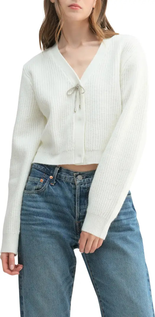 Embellished Bow V-Neck Cardigan | Nordstrom