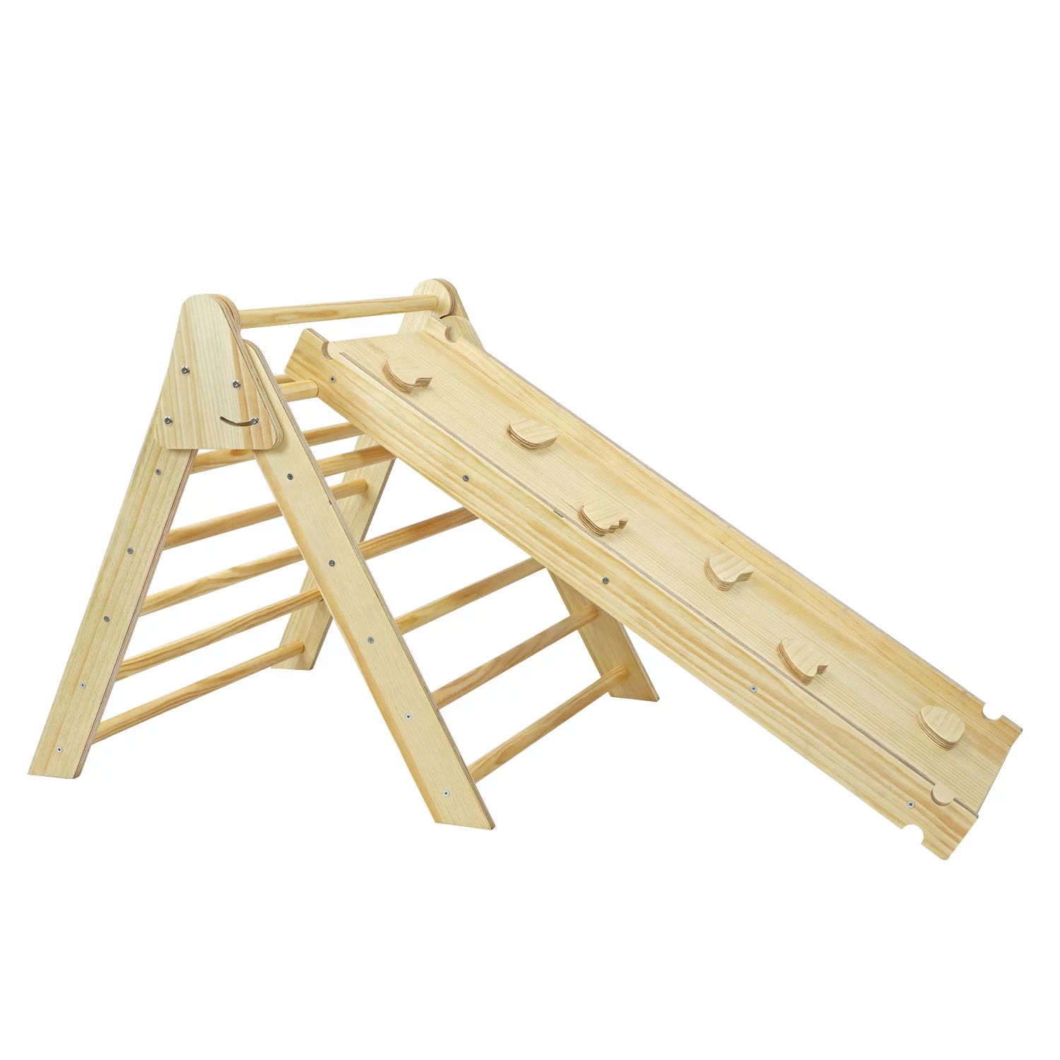 Clevr Foldable Wooden Triangle Climber with Reversible Climbing Ramp/Slide, - Walmart.com | Walmart (US)