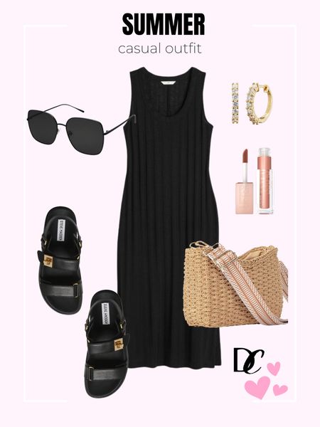 Summer Casual Outfit 🖤#summerstyle #summeroutfit #summeroutfits #outfitidea #outfitideas #forher #coffeedate #whattowear #summerbasics #summer #womenstyle #amazon #stevemadden #glow #h&m

#LTKstyletip #LTKunder50 #LTKshoecrush