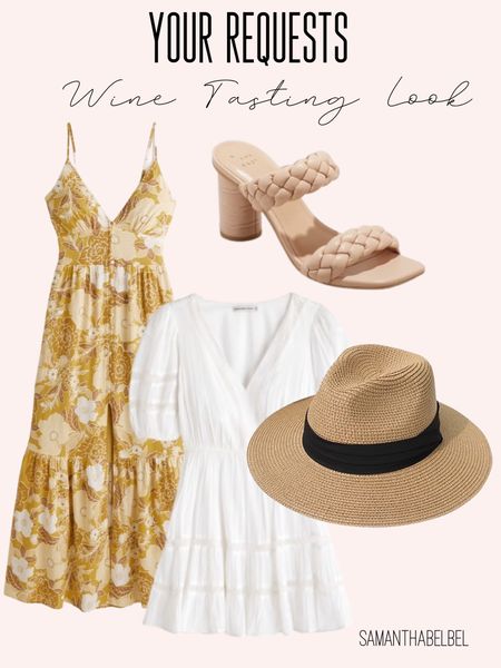 Wine tasting outfit spring dress braided sandals straw amazon hat 

#LTKsalealert #LTKunder100 #LTKunder50