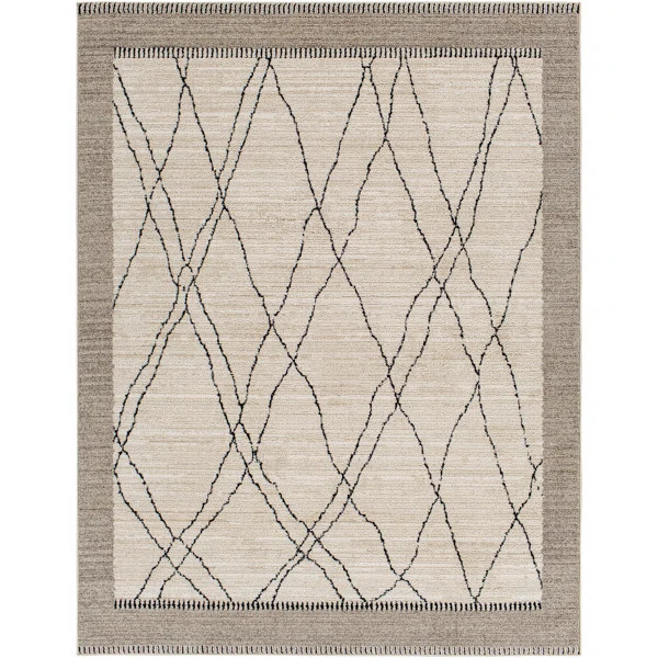 Mel Moroccan Machine Woven Area Rug in Beige | Wayfair North America