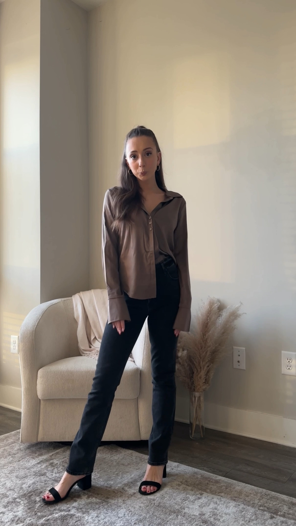 Brown Satin Blouse from Target paired with my Abercrombie Jeans, elevated with my black heels also from Target. 🤎

#LTKstyletip #LTKfit #LTKunder100