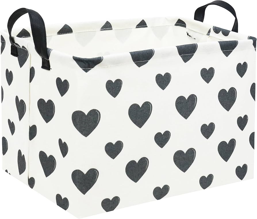 Rectangular Love Basket Heart Toy Basket Baby Girls Basket Cute Kids Toy Storage Bin Organizer Sh... | Amazon (US)