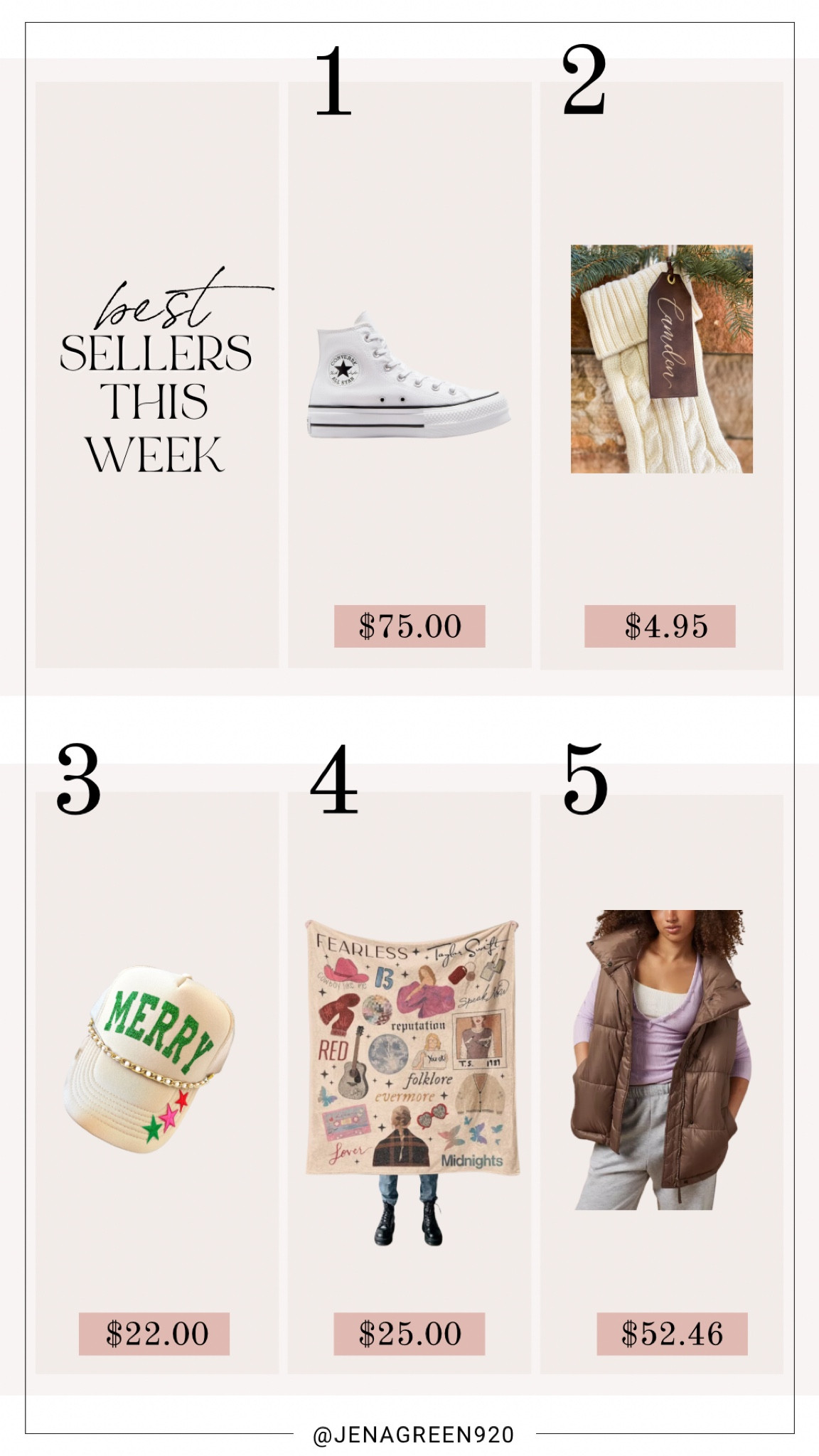 Best Sellers | Top Sellers | Taylor Swift Gift Guide | Swiftie Blanket | Stocking Tags | Platform Converse | Puffer Vest 

#LTKfindsunder100 #LTKfindsunder50 #LTKGiftGuide