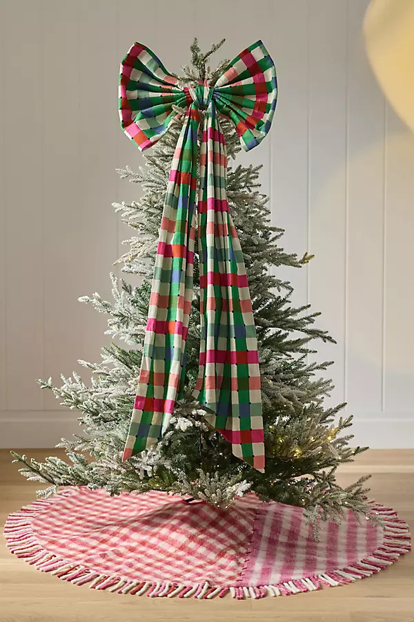 Willow Plaid Bow Tree Topper | Anthropologie (US)