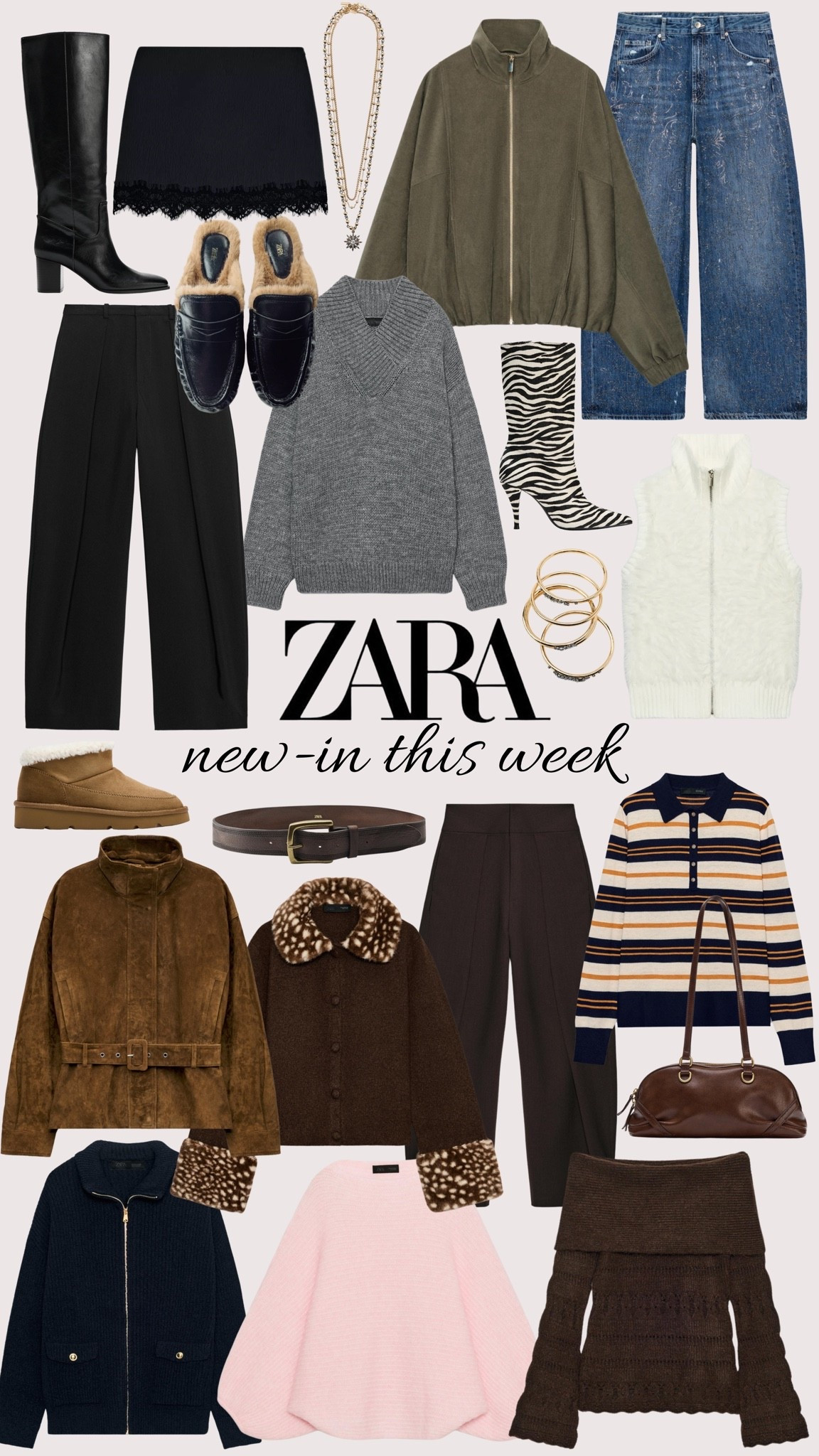 ZARA NEW-IN ARRIVALS THIS WEEK 🍂🤎✨👖 I love the grey jumper & the pants are looking so good!!!!

#LTKFashionMonth #LTKsummer #LTKstyletip