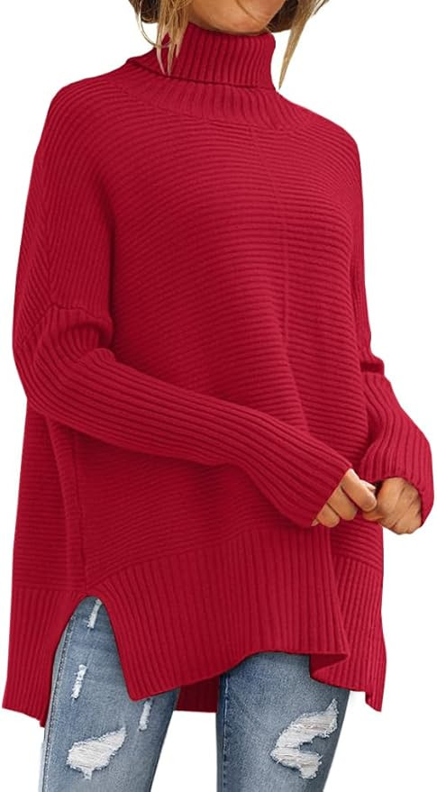 EFAN Women's Turtleneck Oversized Sweaters Long Pullover Winter Clothing 2025 Trendy Fashion Knit... | Amazon (US)