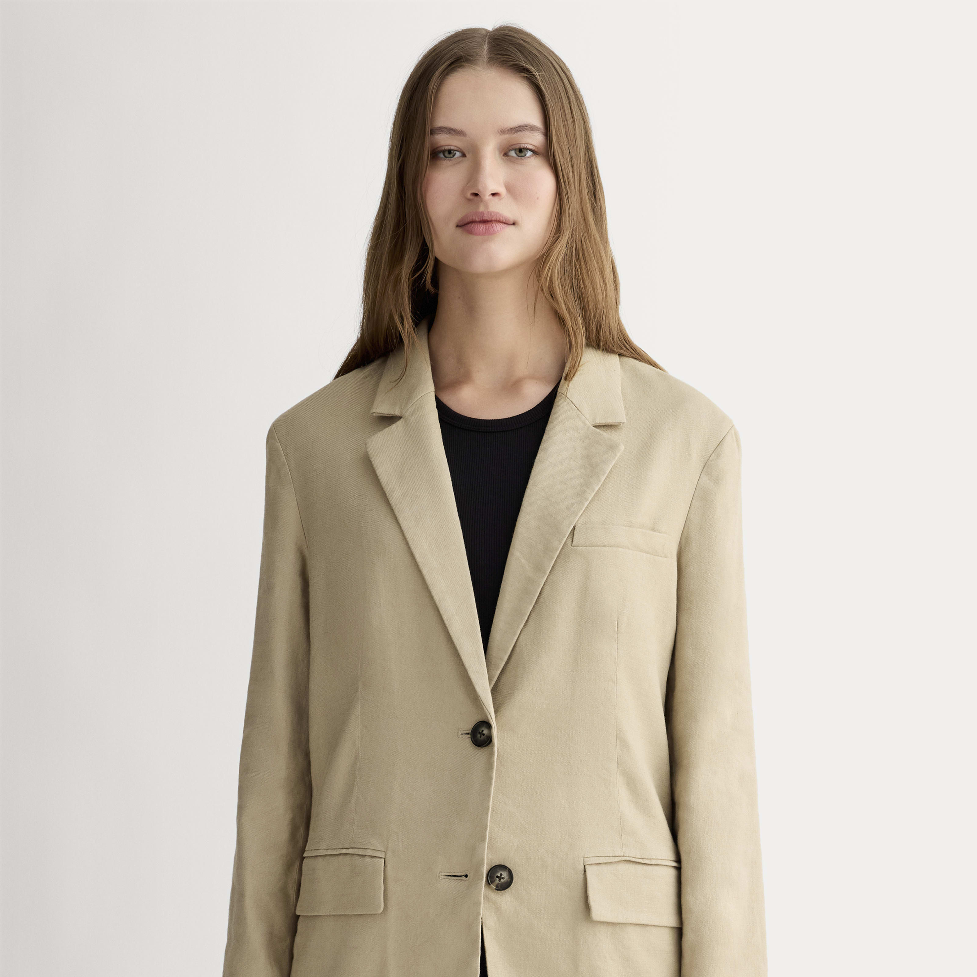 Women's Oversized Blazer in Stretch Linen by Everlane in Khaki, Size 2 | Everlane