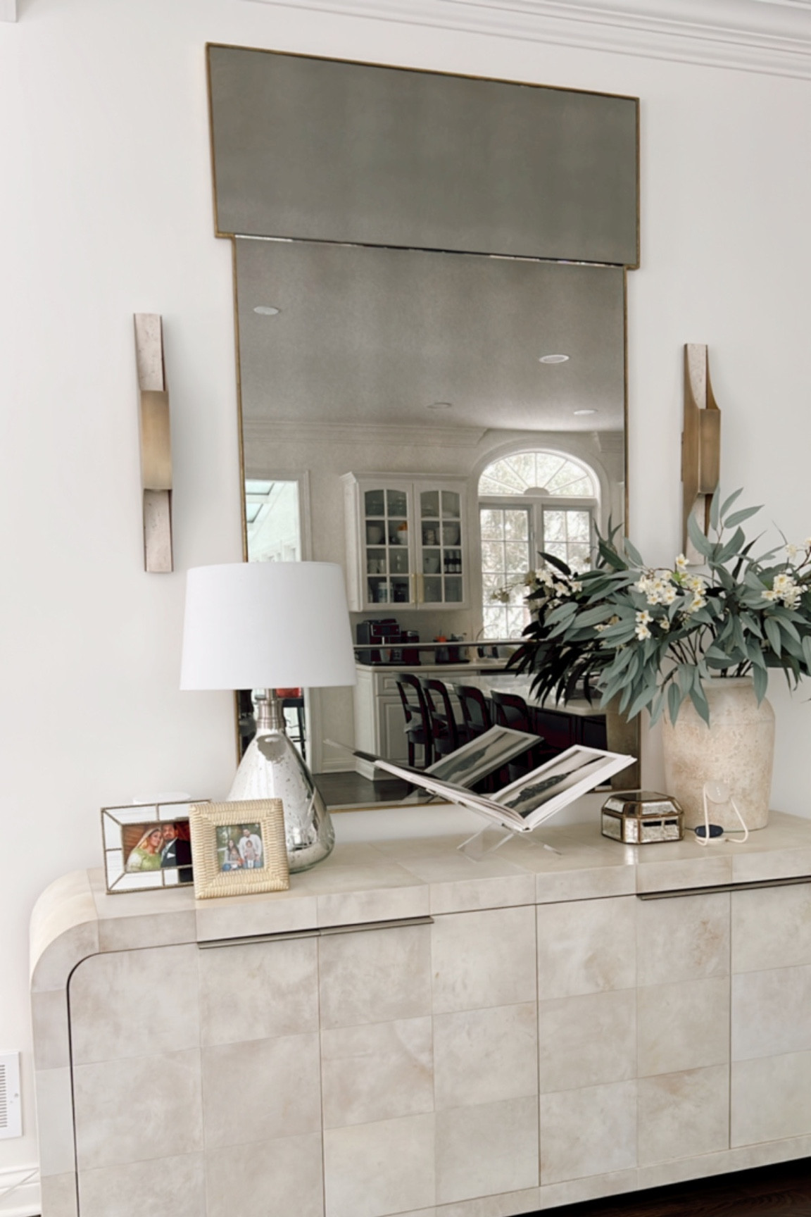 Gabby Home mirror linked below. Sideboard is Lucien from Restoration Hardware. 

#LTKhome