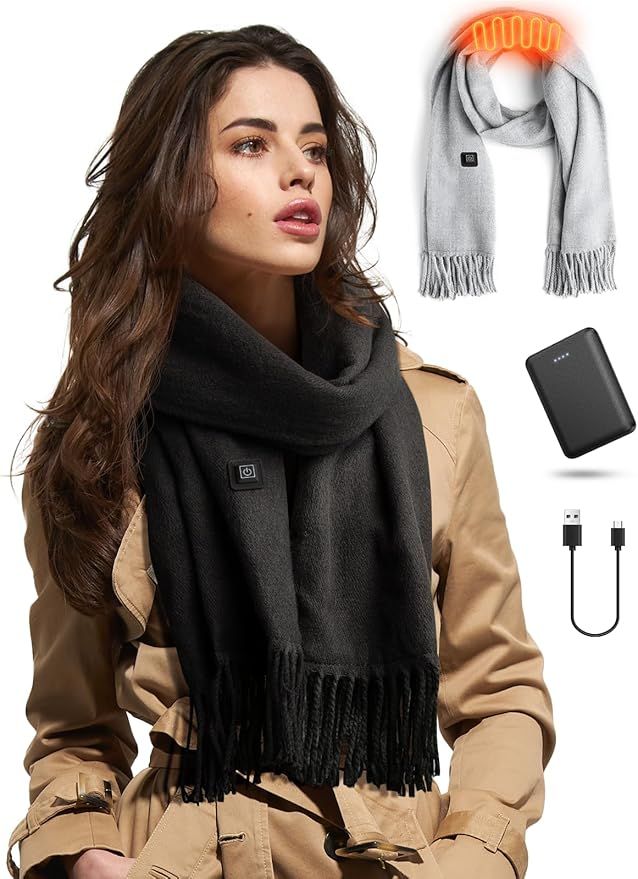 Eventek Heated Scarf for Men/Women with 5500mAh Battery, 3 Temperature Settings Battery Operated ... | Amazon (US)