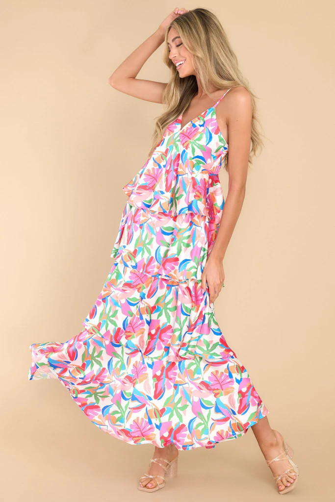 Always Fabulous White Tropical Maxi Dress | Red Dress 