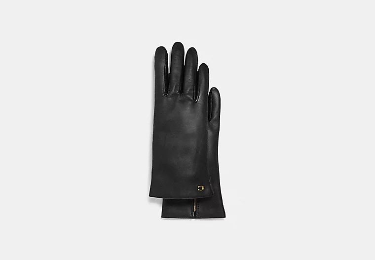 Sculpted Signature Leather Tech Gloves | Coach (US)