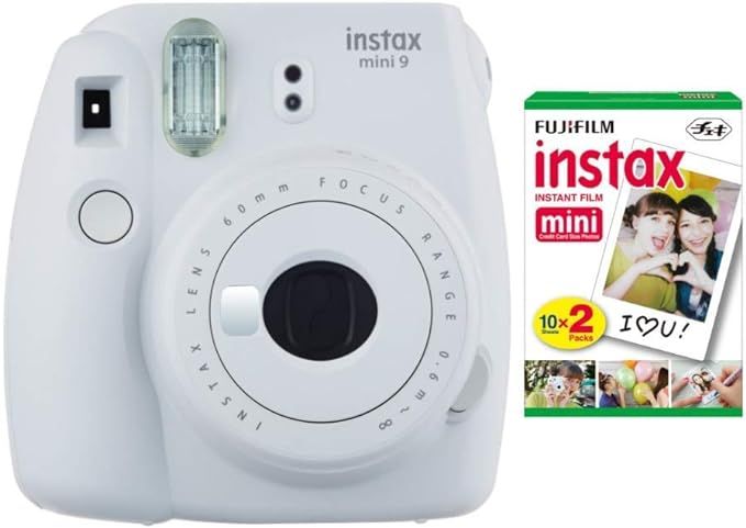 Fujifilm instax Mini 9 Instant Camera (Smokey White) and instax Film Twin Pack (20 Exposures) Bun... | Amazon (US)
