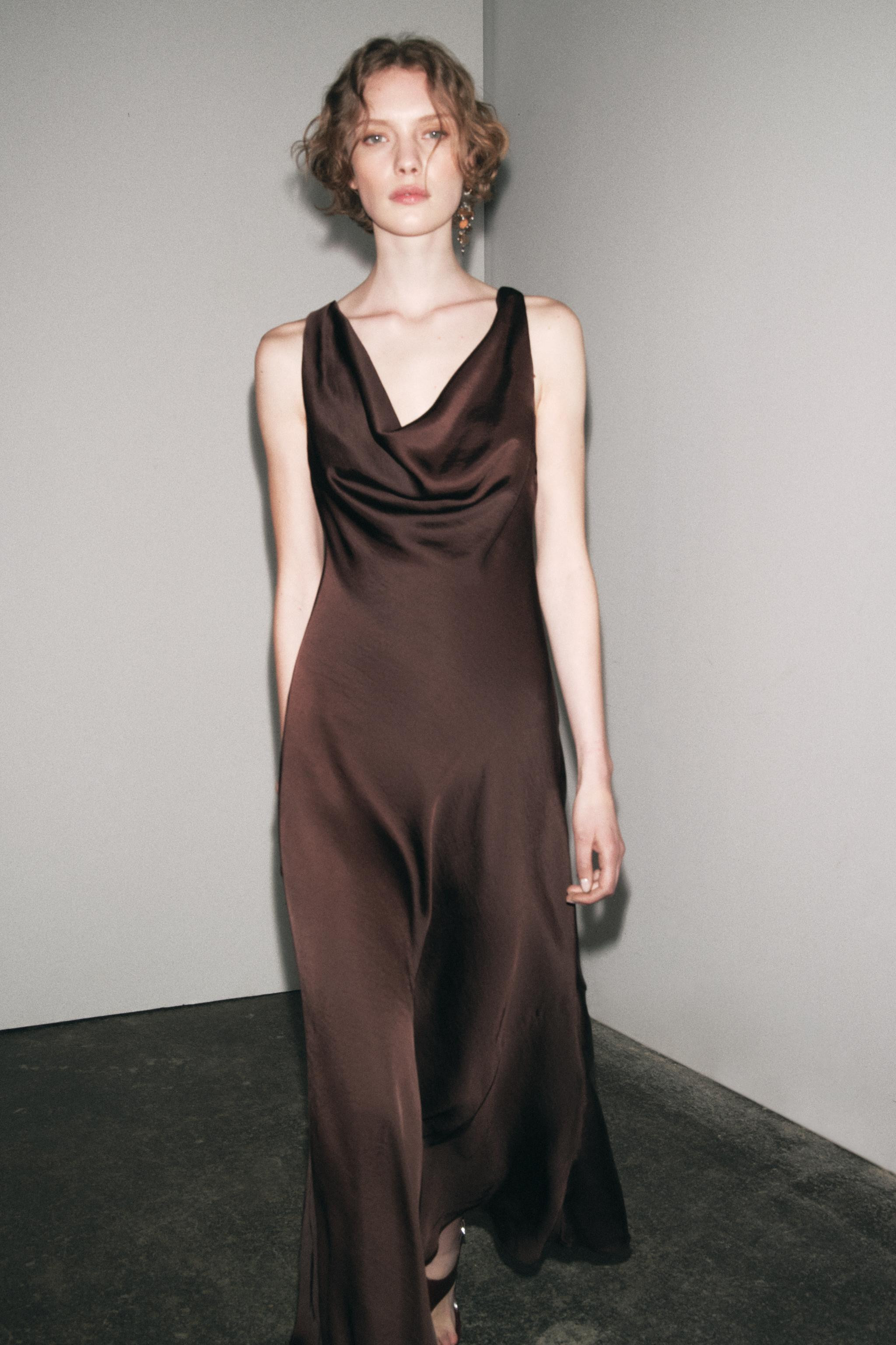 ZW COLLECTION SATIN LONG DRESS | Zara US