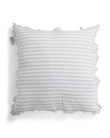 26x26 Set Of 2 Linen Blend Striped Euro Pillows | TJ Maxx