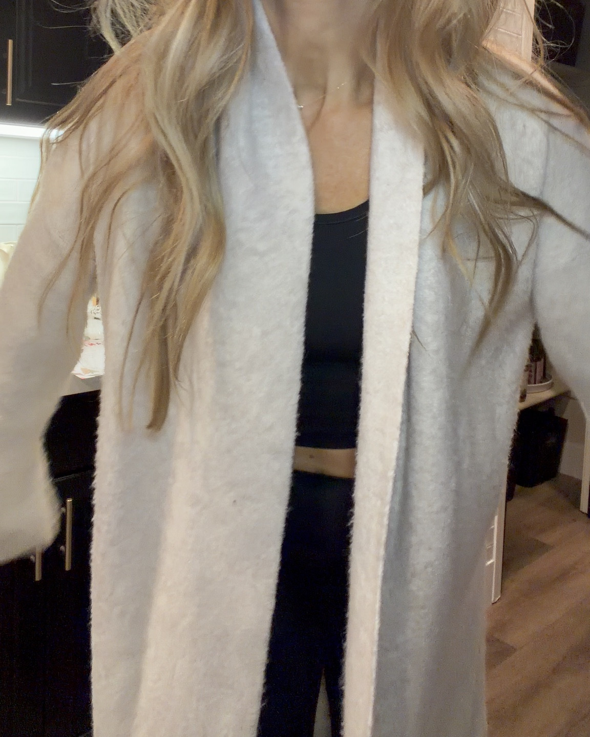 Amazon workout outfit of the day. Soft cardigan wearing size small. Long line sports bra tank size small. Seamless front legging size small. My weighted vest is 6 pounds. My most frequently used kettlebell weight is 20 pounds. Linking all my at home workout equipment from Amazon.

#LTKfitnessgoals #LTKselfcare #LTKmorningroutine