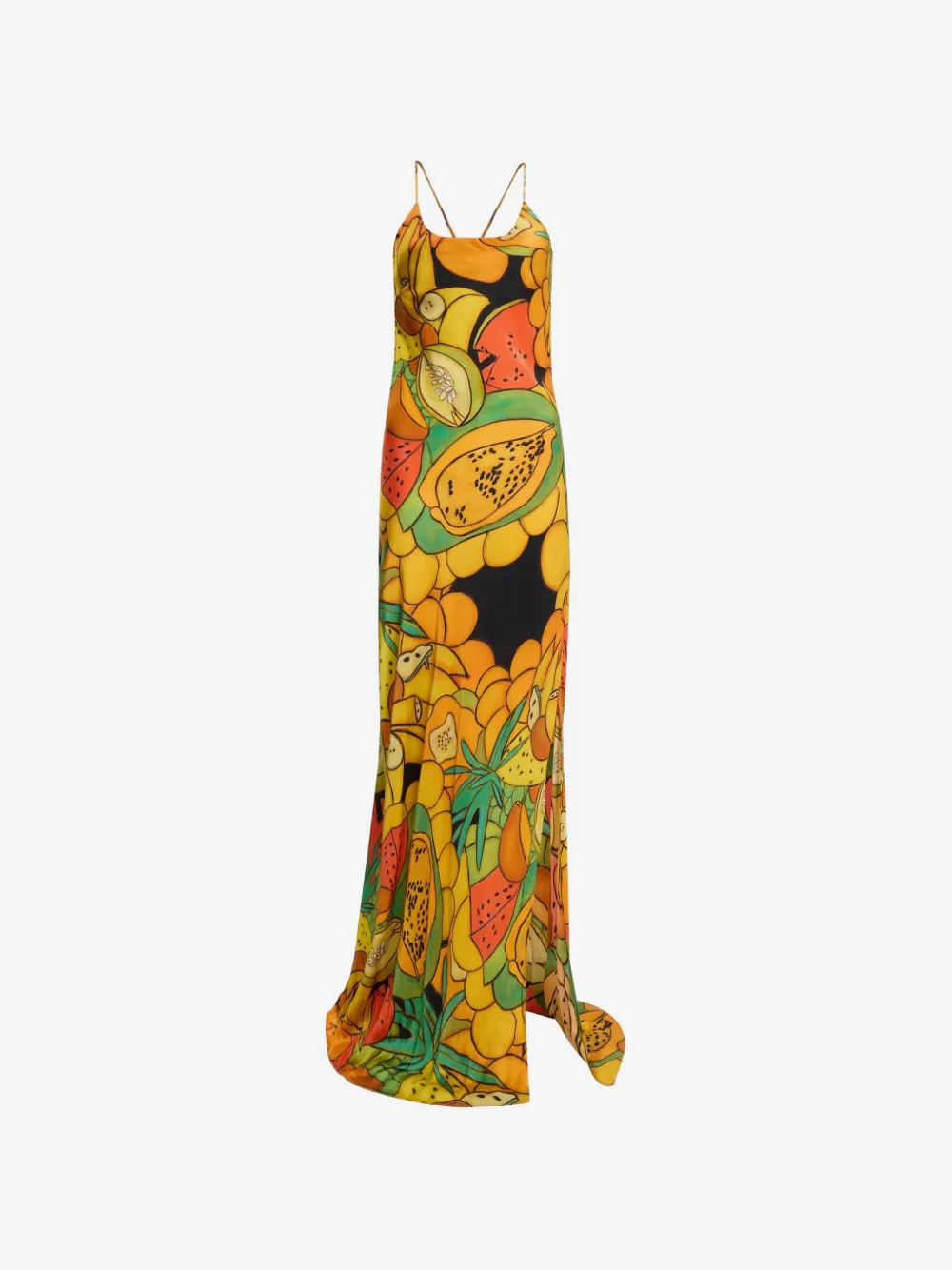 Frutas silk satin long dress | Farfetch Global