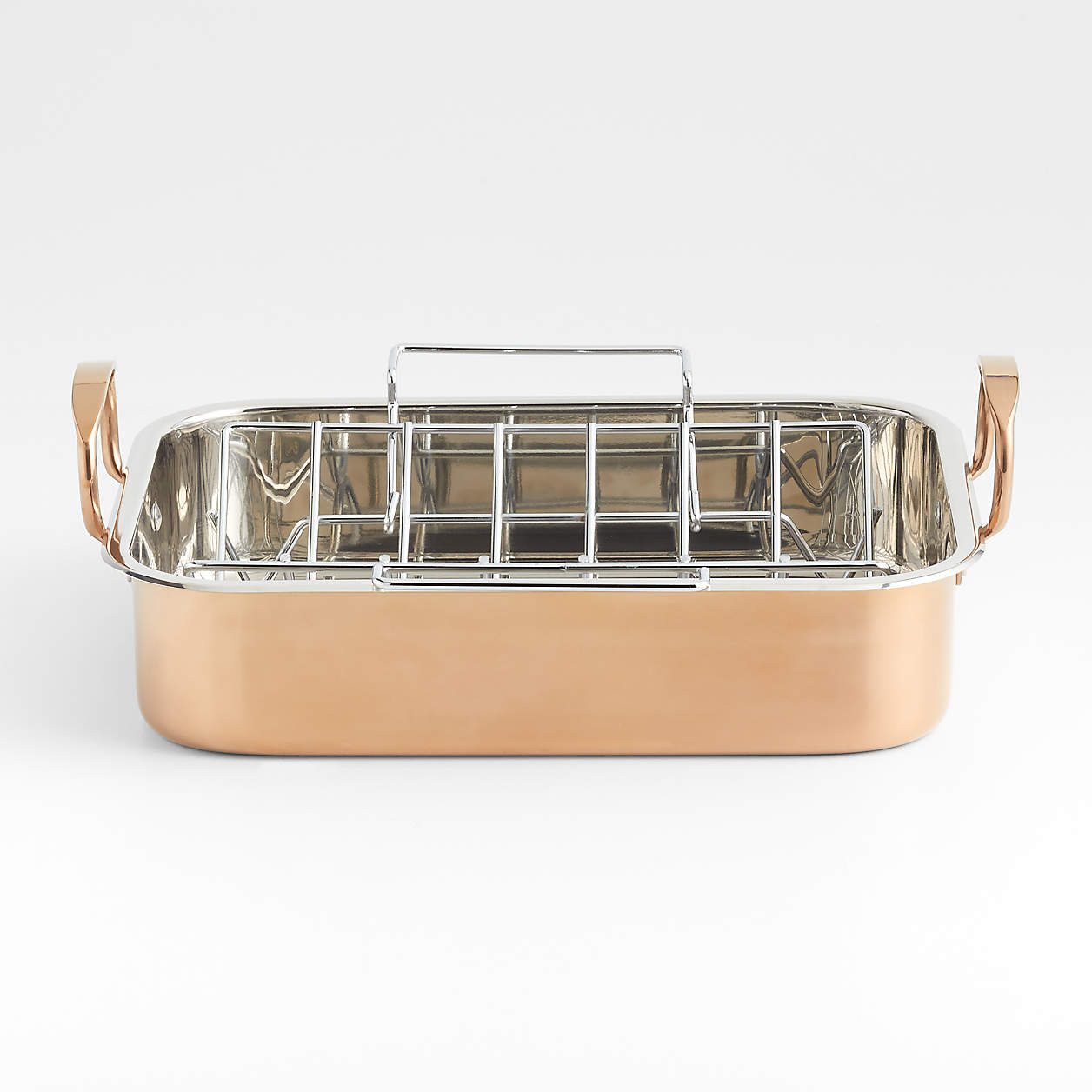 16" Copper-Plated Roasting Pan with Rack + Reviews | Crate & Barrel | Crate & Barrel