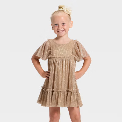 Toddler Girls' Tulle Dress - Cat & Jack™ Gold | Target