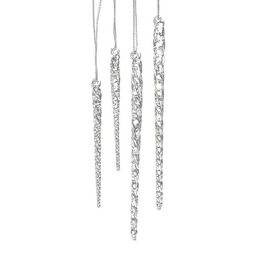 Kurt Adler 3-1/2-Inch-5-1/2-Inch Clear Glass Icicle Ornament Set of 24 Pieces | Amazon (US)