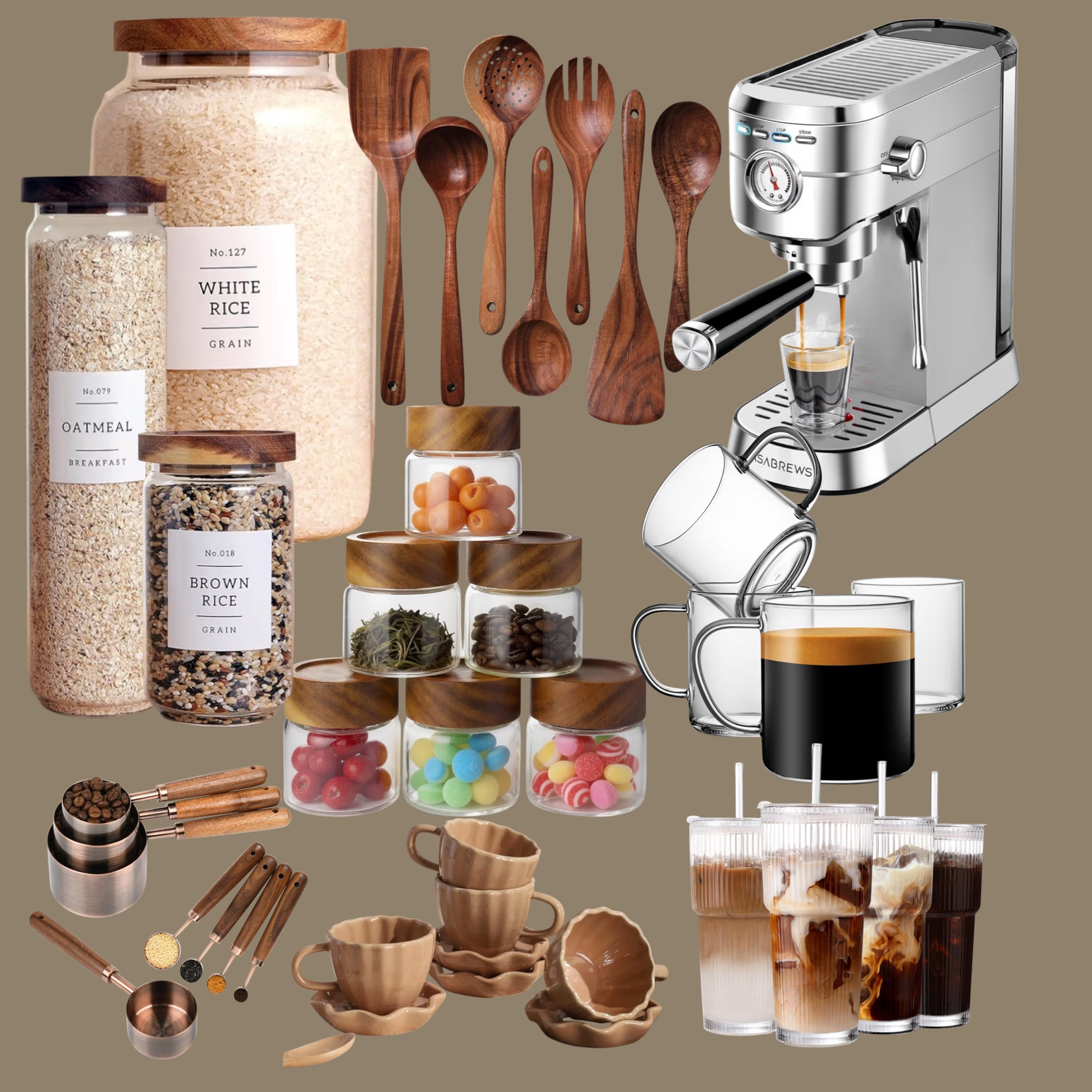 Now that you have all those gift cards, here are some great ideas to treat yourself and update your kitchen set up with aesthetic wood glass and ceramic kitchen organization and of course coffee sets 

#LTKHome #LTKGiftGuide #LTKHoliday