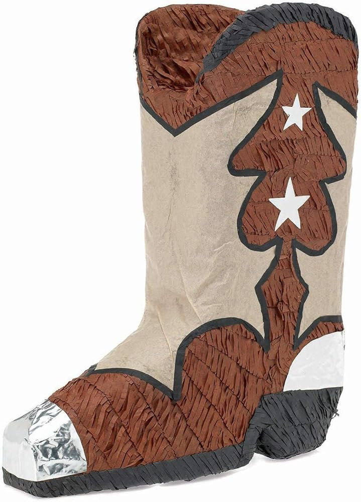 Party City Pull String Paper Pinata, Cowboy Boot - 16in Wide x 7in Deep x 18.5in Tall - Cardstock... | Amazon (US)