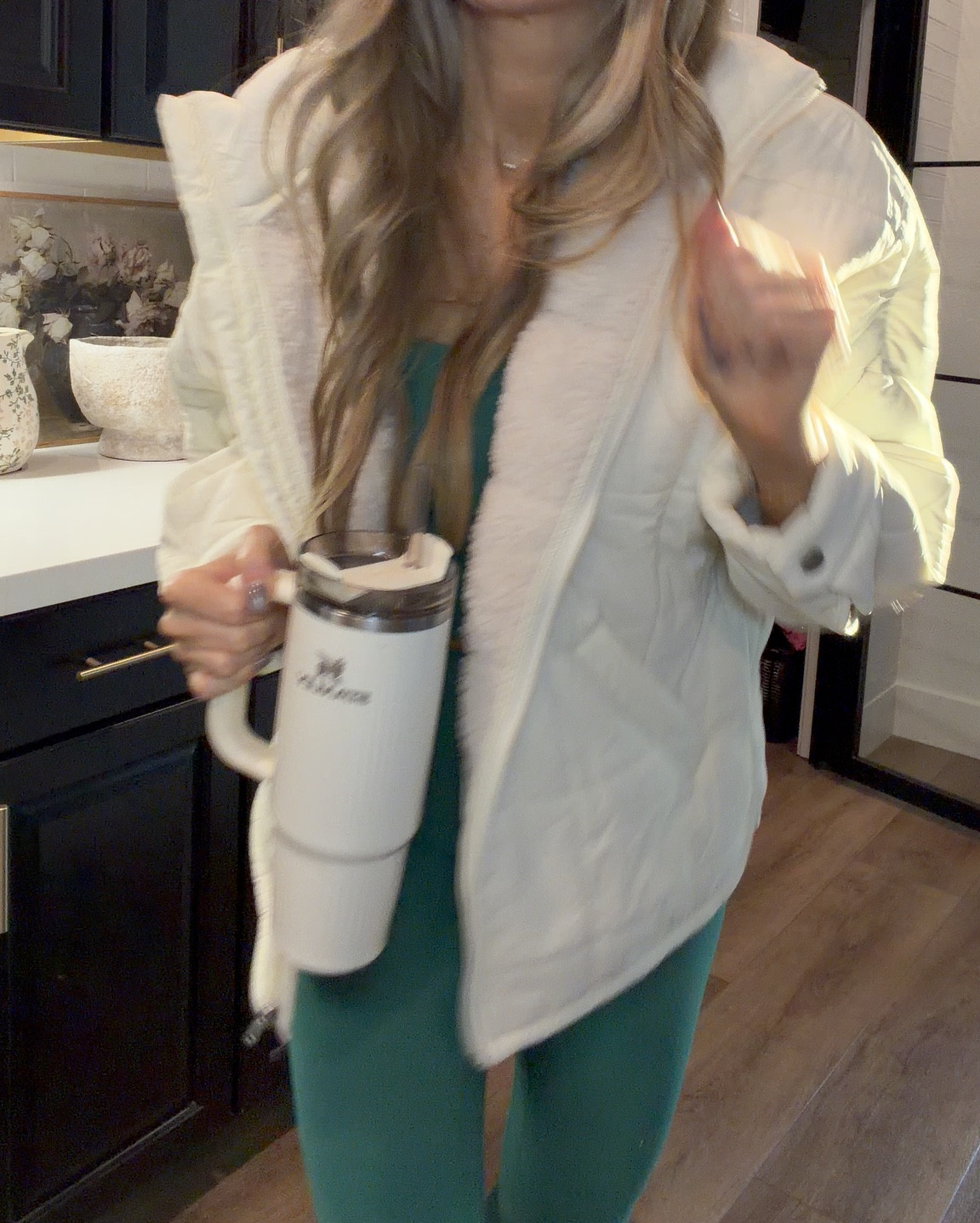 Amazon workout outfit of the day. Long line sports bra size small. Seamless front leggings size small. Free people look for less jacket with a Sherpa lining size small. My weighted vest is 6 pounds. My most frequently use kettlebell weight is 20 pounds. Linking all my at home workout equipment from Amazon.

#LTKSaleAlert #LTKFindsUnder50 #LTKActive