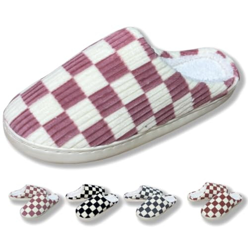 Diwast Checkered Slipeers For Women Stylish Unisex House Slippers with Plaid slipper- Women's Cozy Memory Foam Scuff Slipper Ideal for Indoor & Outdoor Wear ladies slippers（fg-fen-3839） | Amazon (US)