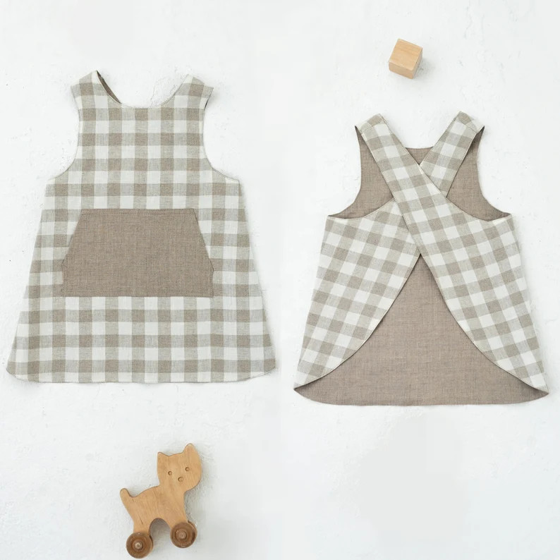 Sewing Pattern for Reversible Cross Back Apron With a Front Pocket. Kid's Apron for 1-10 Years Ch... | Etsy (US)