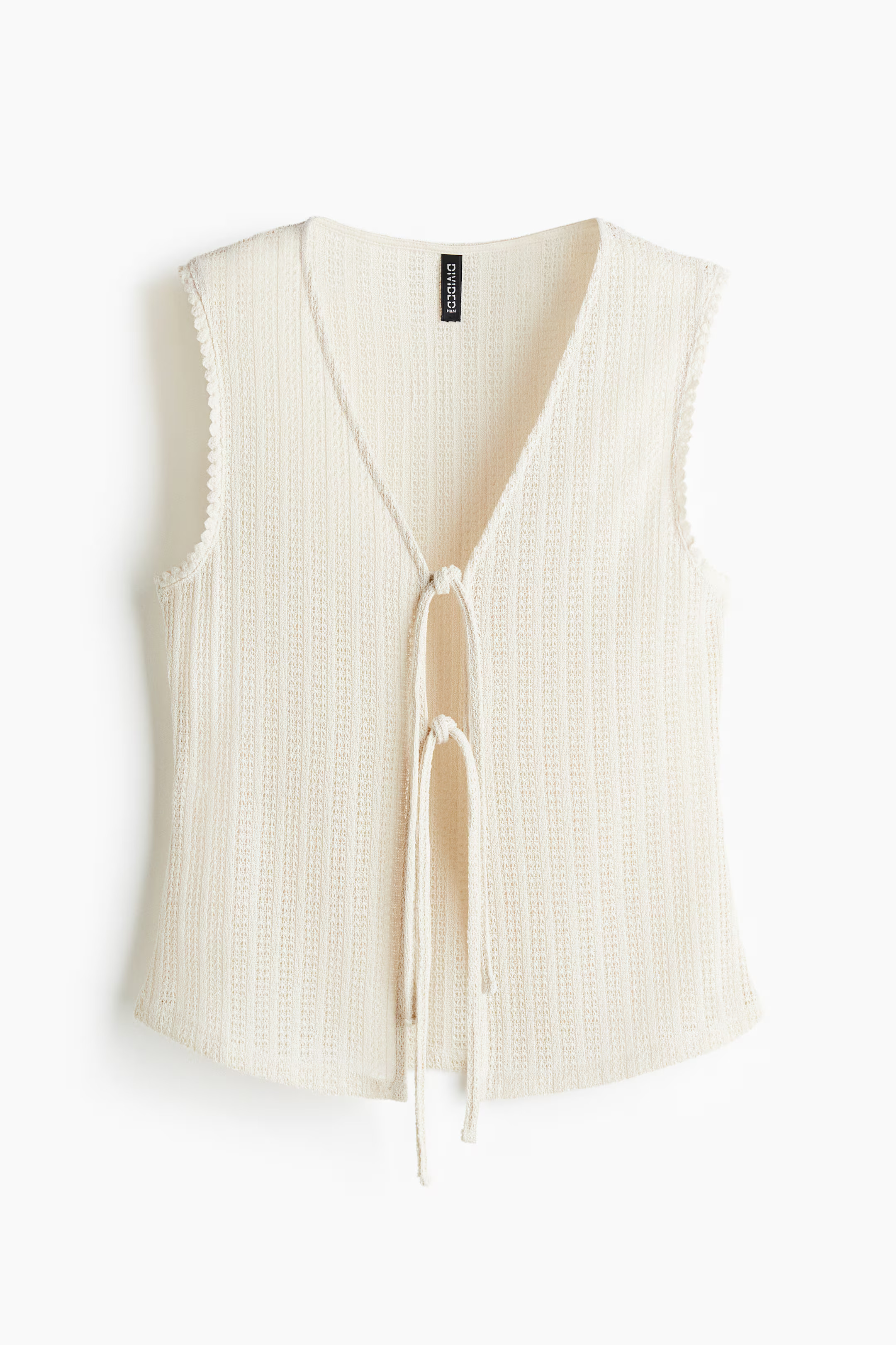 Knitted tie-front top | H&M (UK, MY, IN, SG, PH, TW, HK)