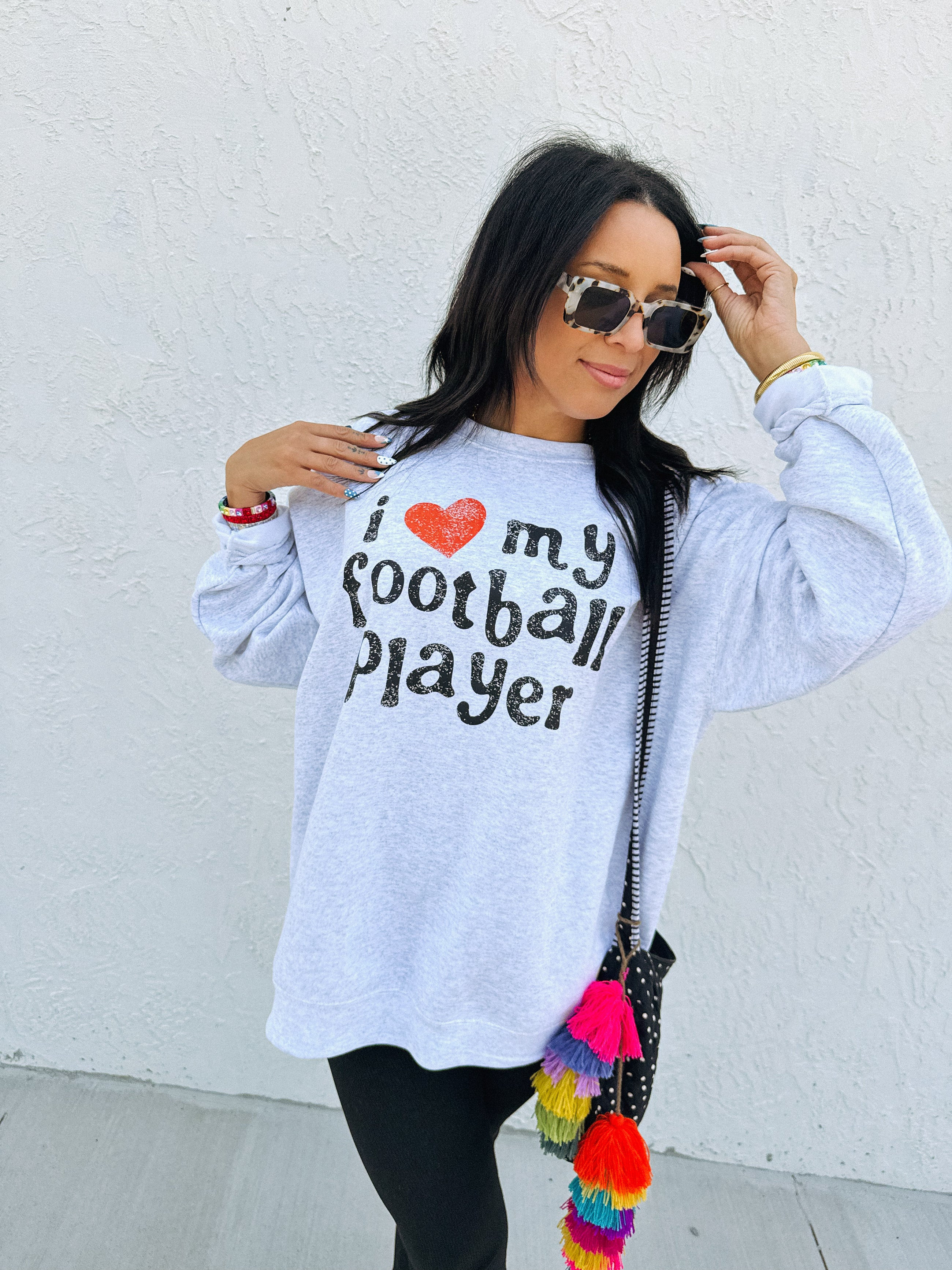 ETTA OG | i love my football player sweatshirt - ash | Etta+East