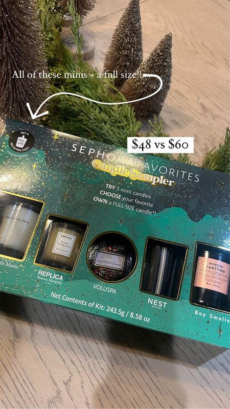 These Sephora gifting sets sell like hot cakes every year!! They come with a voucher to redeem a full size candle. Love snagging on sale w/code: YAYGIFTING

#LTKGiftGuide #LTKfindsunder100 #LTKsalealert