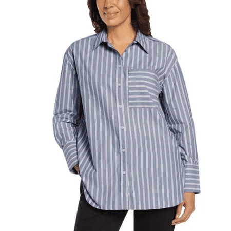 Banana Republic Women's Long Sleeve Button Down Shirt Multi Medium | Walmart (US)