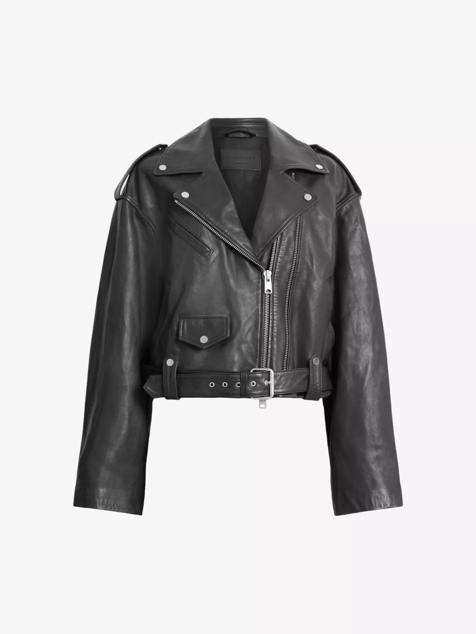 Dayle oversized leather biker jacket | Selfridges