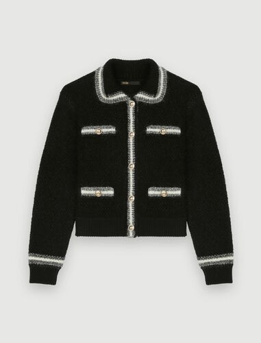 Thick, shiny knit cardigan | Maje US