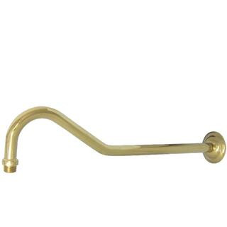 Kingston Brass Restoration Rain Drop 17 in. Shower Arm with Flange, Polished Brass HK117C2 - The ... | The Home Depot