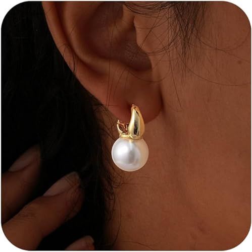 koperin Pearl Earrings for Women, 14K Gold Plated/925 Sterling Silver Quality Handpicked AAA+ Fre... | Amazon (US)
