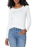 The Drop Women's White Hannah Long-Sleeve Crew Neck Fitted T-Shirt, XL | Amazon (US)