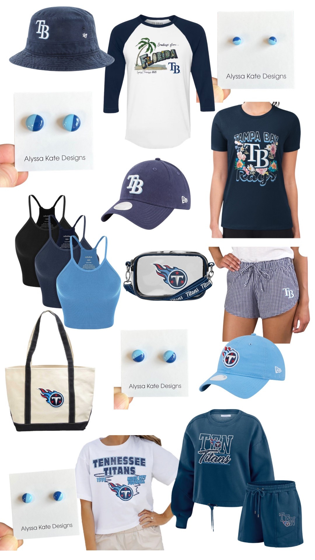 Navy and Light Blue Game Day Outfit Inspo! Perfect to coordinate with your Alyssa Kate Designs Studs! 

#LTKStyleTip #LTKGiftGuide #LTKFindsUnder100