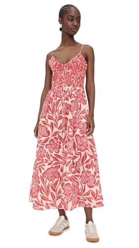 Free People Women's Sweet Nothings Midi Dress, Gardenia Combo, Floral, Red, M | Amazon (US)