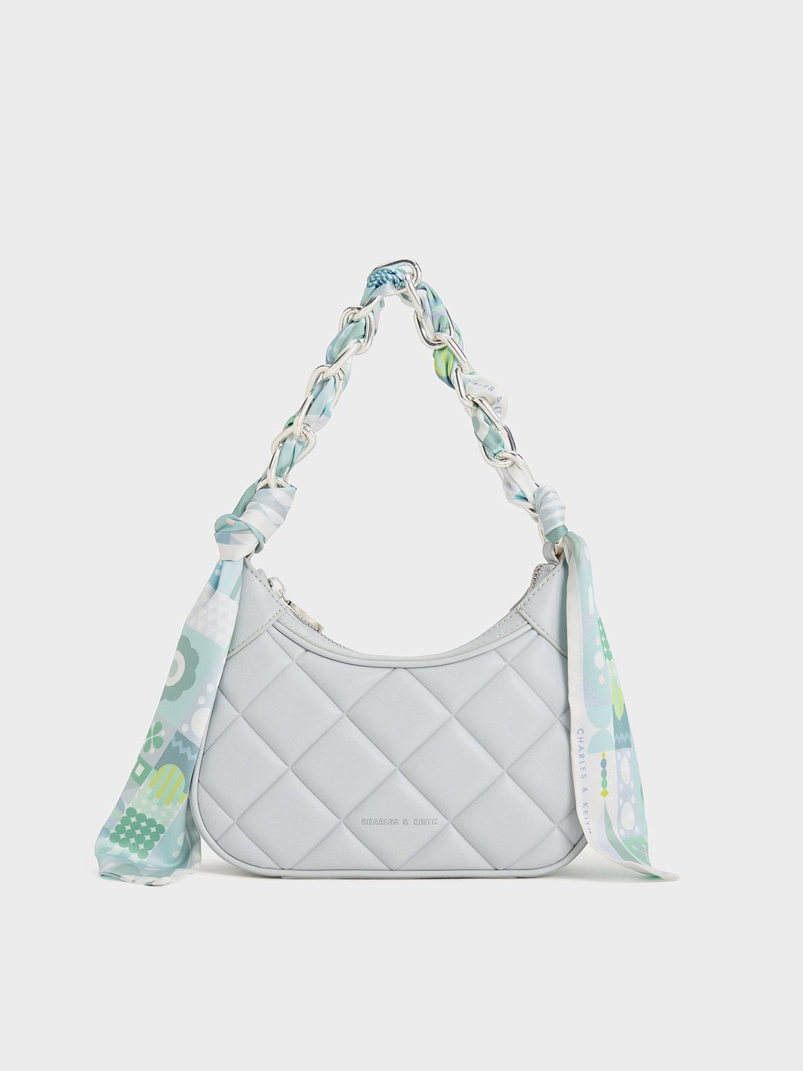 Mini Alcott Scarf Handle Quilted Bag
    
         - Light Grey | Charles & Keith US