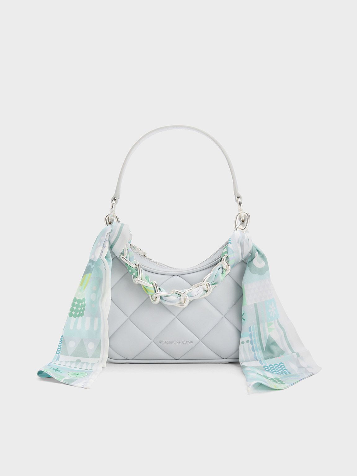 Mini Alcott Scarf Handle Quilted Bag
    
         - Light Grey | Charles & Keith US