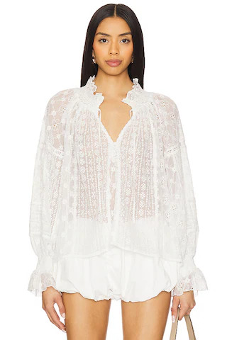 Alice + Olivia Norah Peasant Blouse in Off White from Revolve.com | Revolve Clothing (Global)