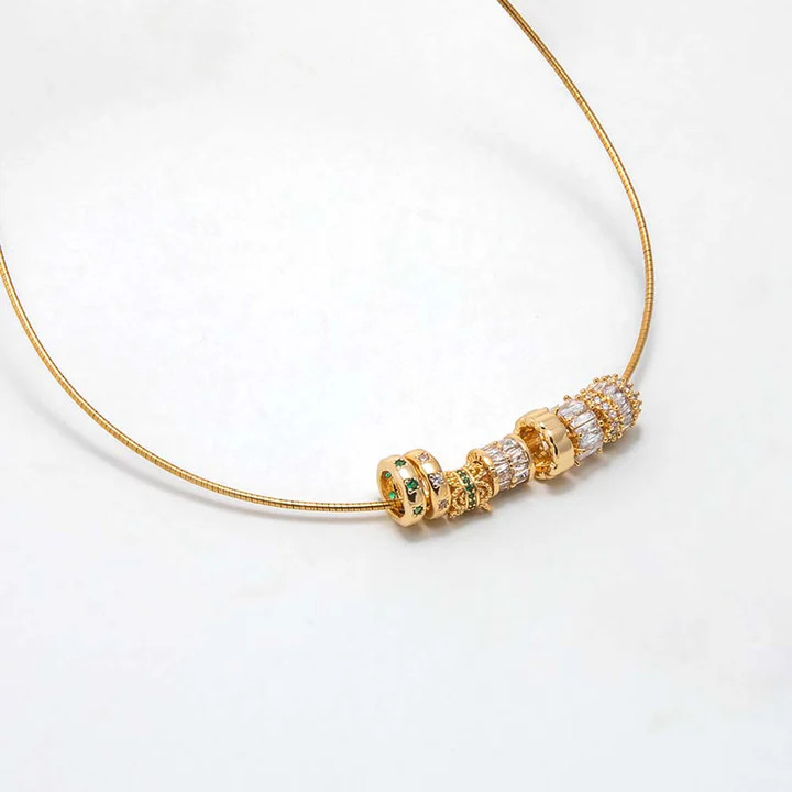 CZ Baguette Round Wide Charm | Adina Eden