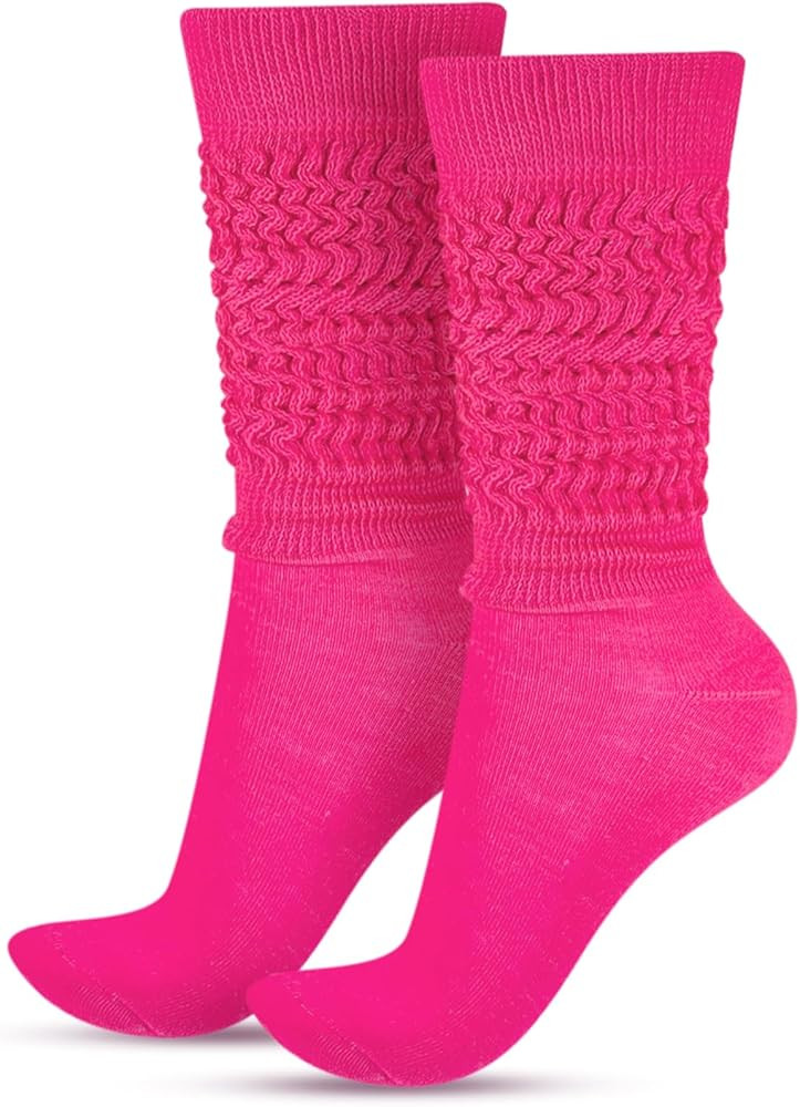 Geyoga Neon Slouch Socks,80s 90s Neon Women's Leg Warmers Extra Long Slouch Socks Soft Scrunch Kn... | Amazon (US)
