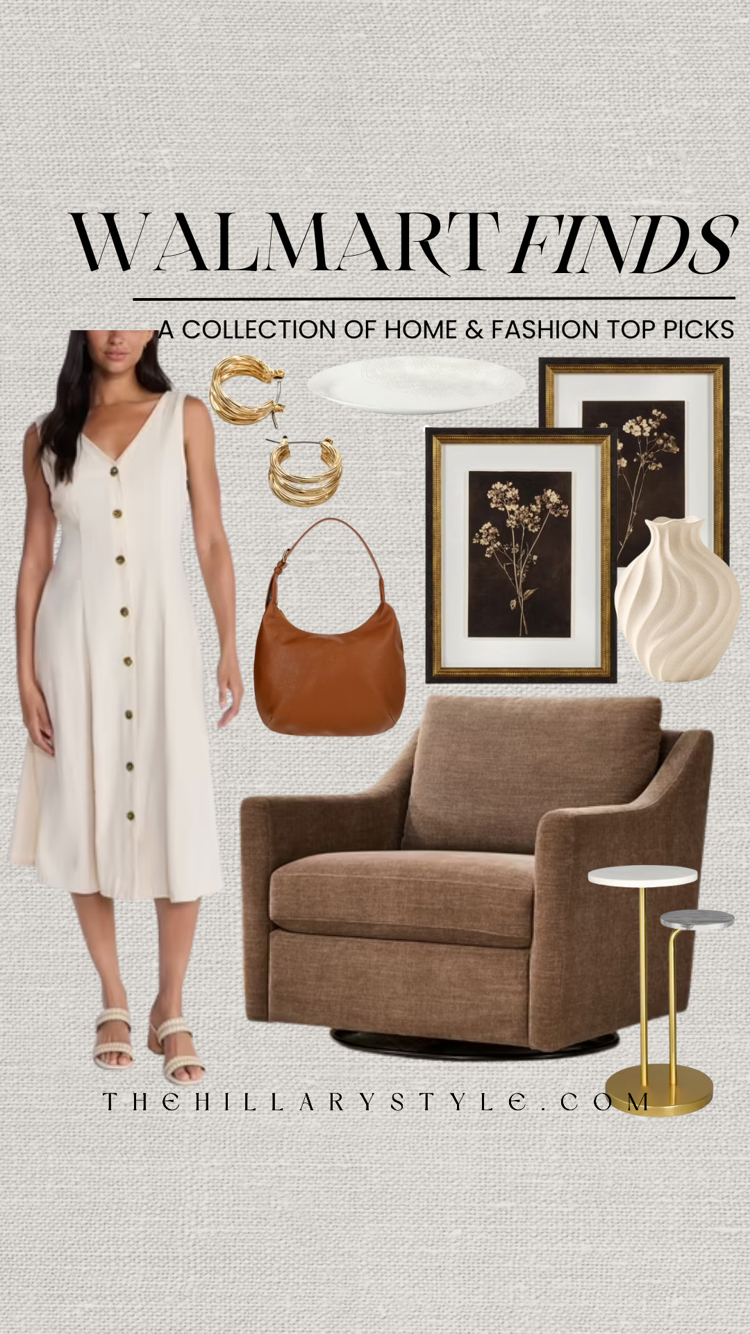 Walmart Summer Finds: Neutral Warm Minimalism Style & Home

Get the luxury look for less with these gorgeous new Walmart arrivals! If you love a modern organic, warm minimalism aesthetic, these pieces are a total must-have. From a stunning cream button-front midi dress and elevated tan shoulder bag to chic gold hoops, a cozy brown swivel chair, and textured home decor, these budget-friendly finds look incredibly high-end. 

#TheHillaryStyle #walmartfinds #walmartfashion #walmarthome #warmminimalism #modernorganic #quietluxury #lookforless #summeroutfits #homedecor #affordablefinds #neutralaesthetic 

 

#LTKootd #LTKSeasonal #LTKHome