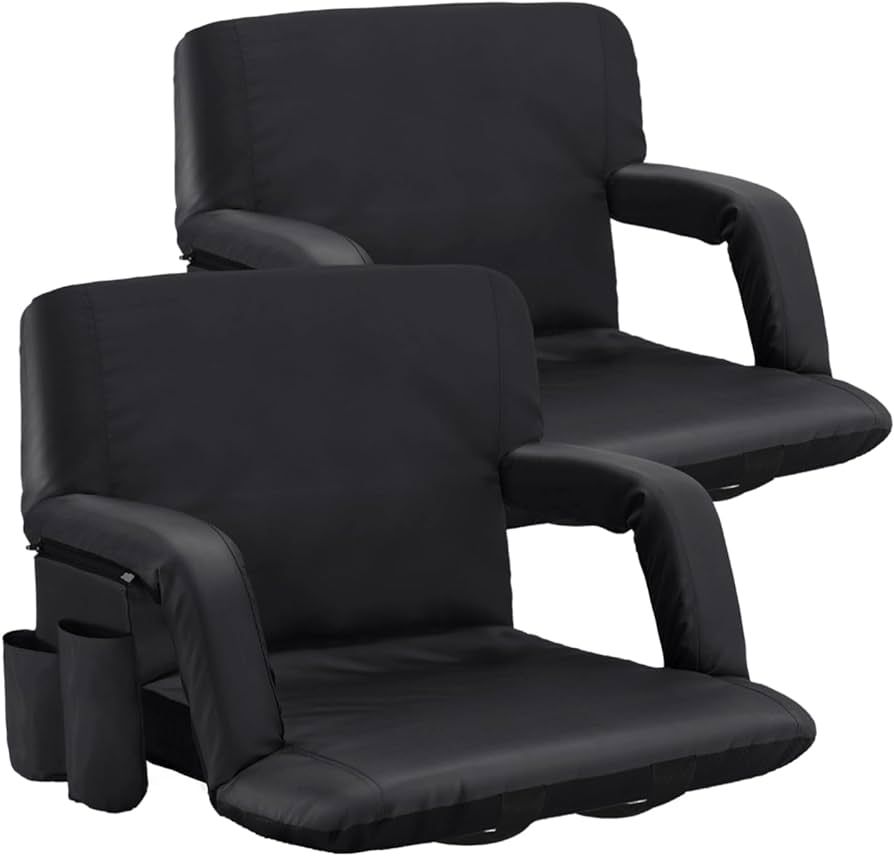 Sportneer Stadium Seats with Back Support, Bleacher Chairs with Back and Cushion Bleacher Seats P... | Amazon (US)