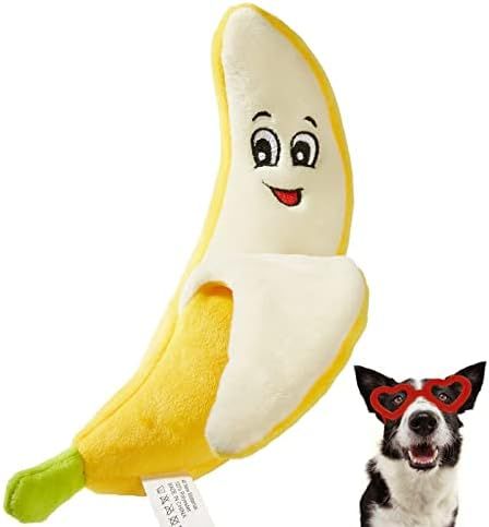 CHEWFFON Dog Toys, Dog Banana Toy, Dog Plush Toy, Squeaky Dog Toys, Dog Chew Toys, Dog Stuffed Toys  | Amazon (US)